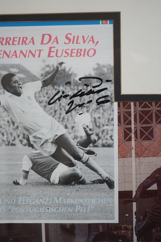 Eusebio, football interest signed colour photograph, label verso, overall 76 x 53cm. Condition - good